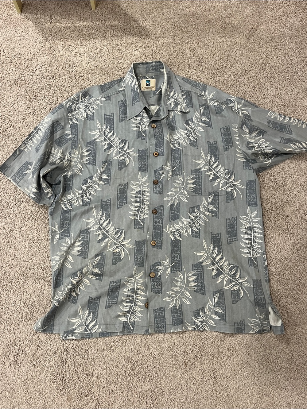 Kahala Leaf-Print Camp Shirt